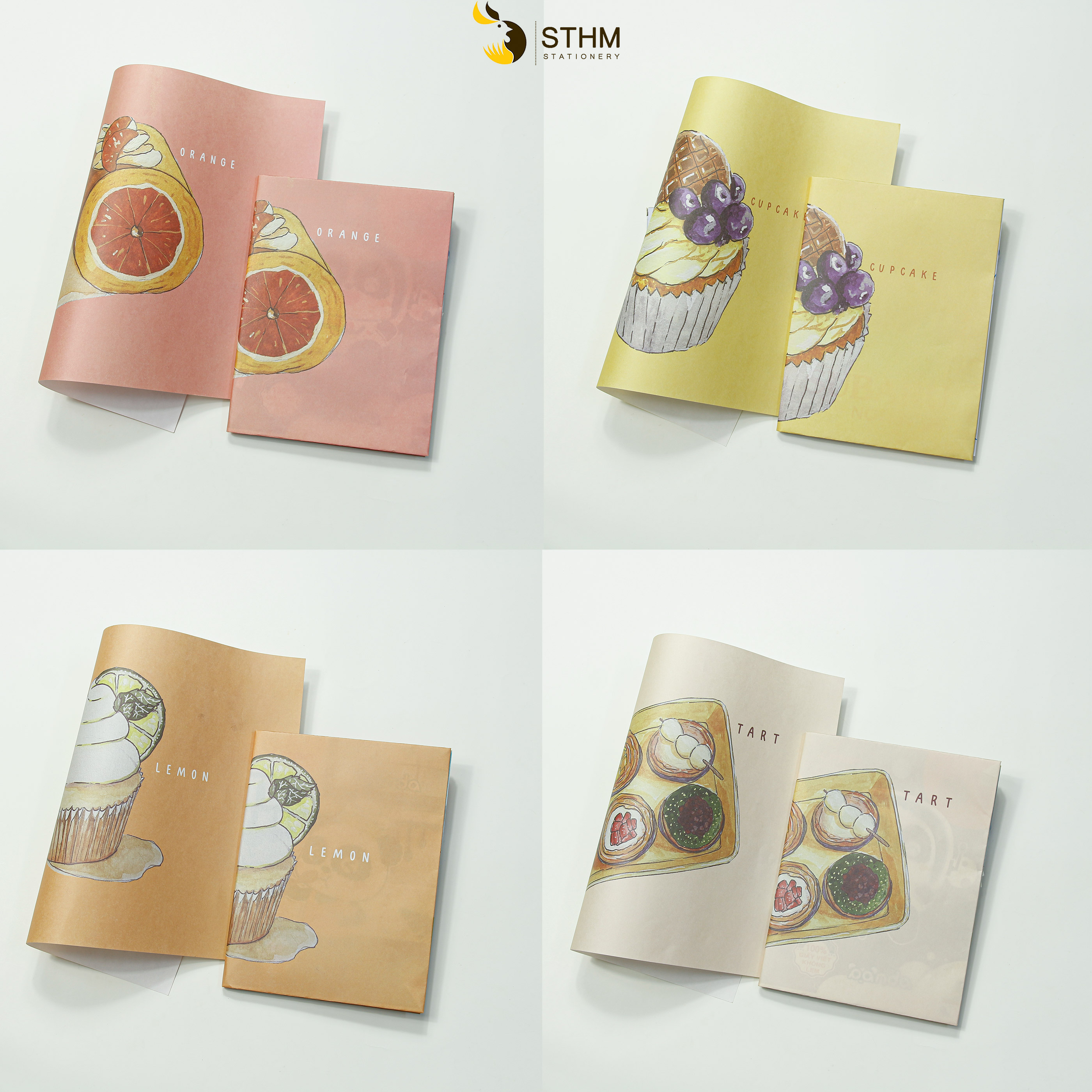 - Giấy bao tập A5 - Cake - Kraft trắng 100gsm - Tặng kèm nhãn vở