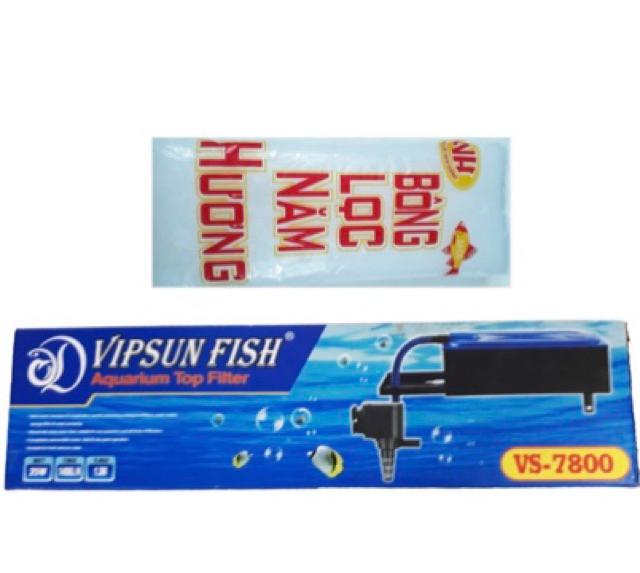 Bộ Máng Bơm Lọc Nước Hồ Cá VS-7800 & Bông Lọc - Hàng Công Ty