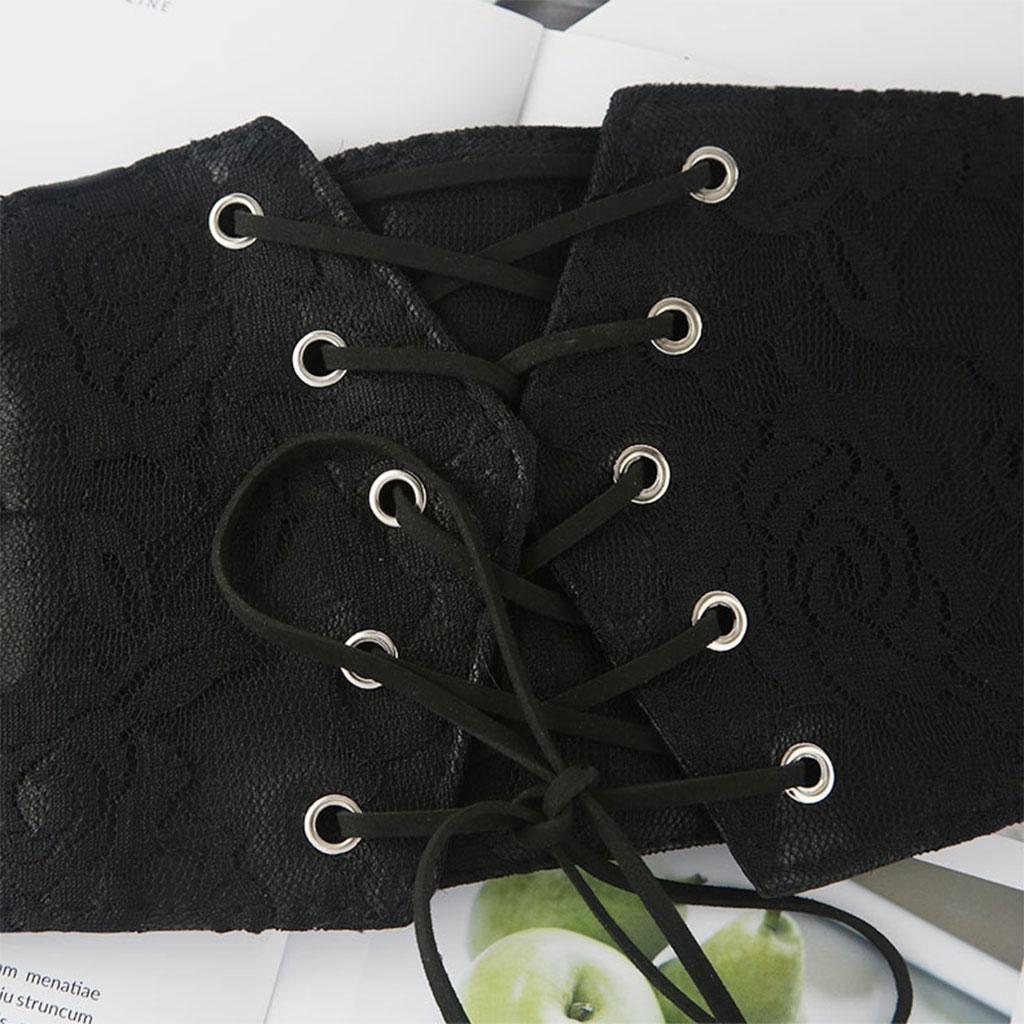 Women's Dress Belt Corset Belt PU Waistband Wide Lace-up Corset