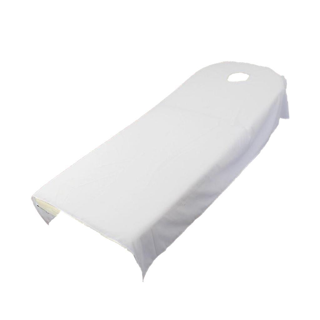 White  Massage SPA Treatment Bed Table Cover Sheets With Hole