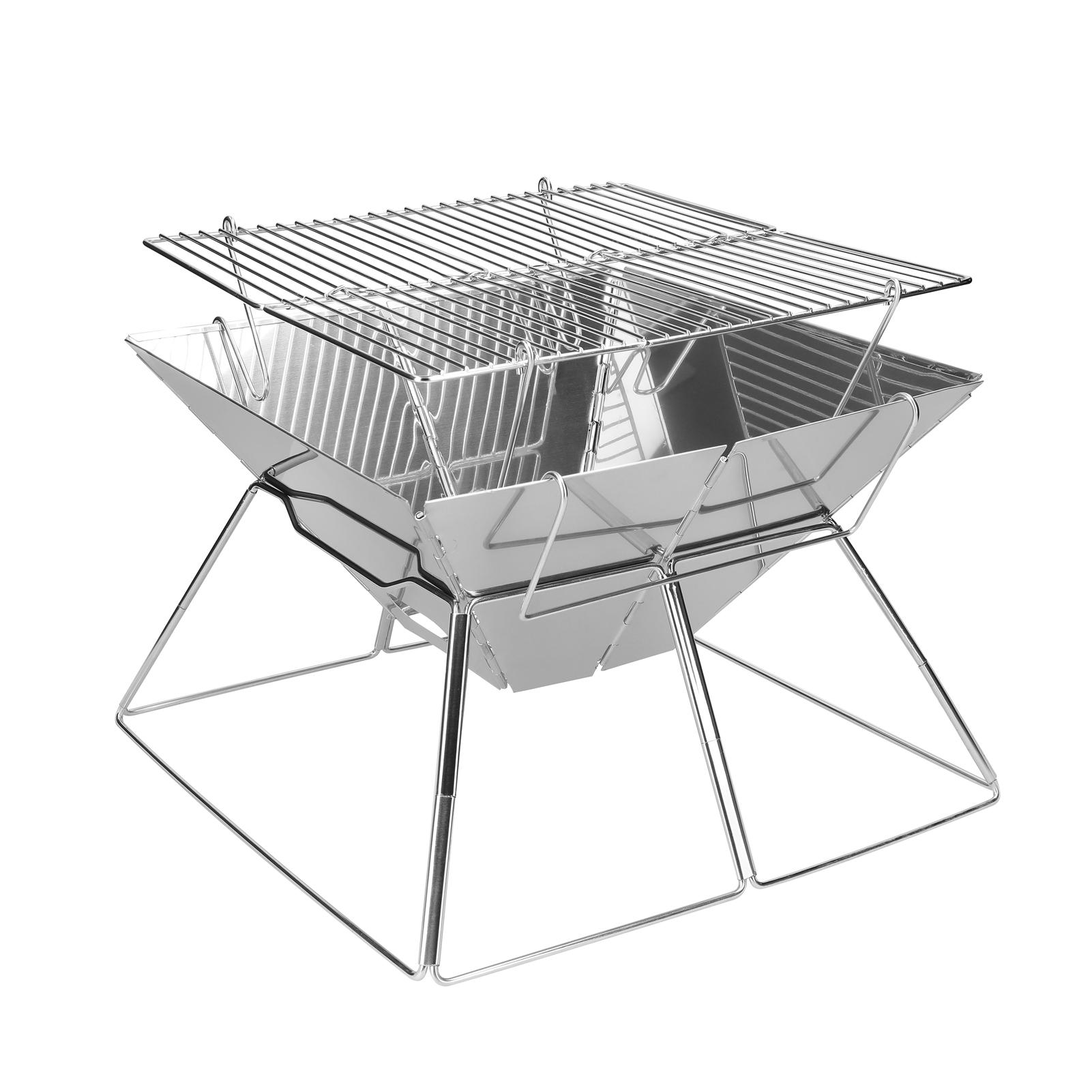 Charcoal BBQ Grill Portable Camping Stove Campfire Stand with Carrying Bag for Outdoor Cooking Camping Picnic Hiking