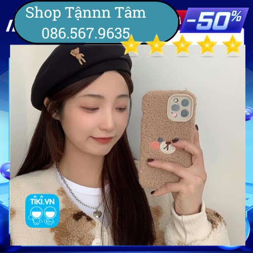 Mũ Nồi Beret Hình Gấu Xinh Xắn Thời Trang Hàn Quốc Phong Cách Vintage, Mũ Nồi