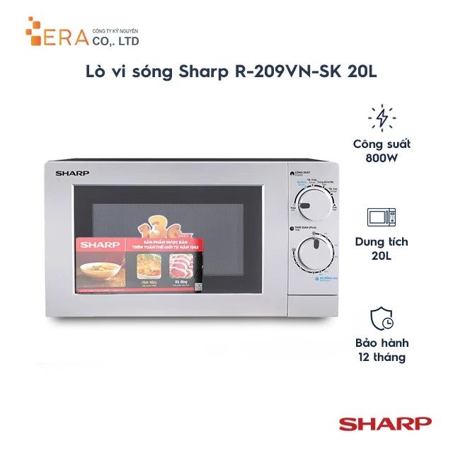 Lò Vi Sóng Sharp R-209VN-SK 700W 20 Lít . Hàng Chính Hãng