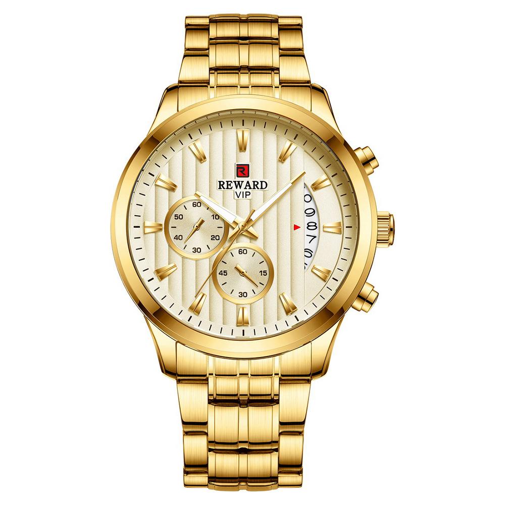 Đồng hồ nam Quartz Movement Dây đeo bằng thép không gỉ Hiển thị thời gian & lịch Chống nước 30M