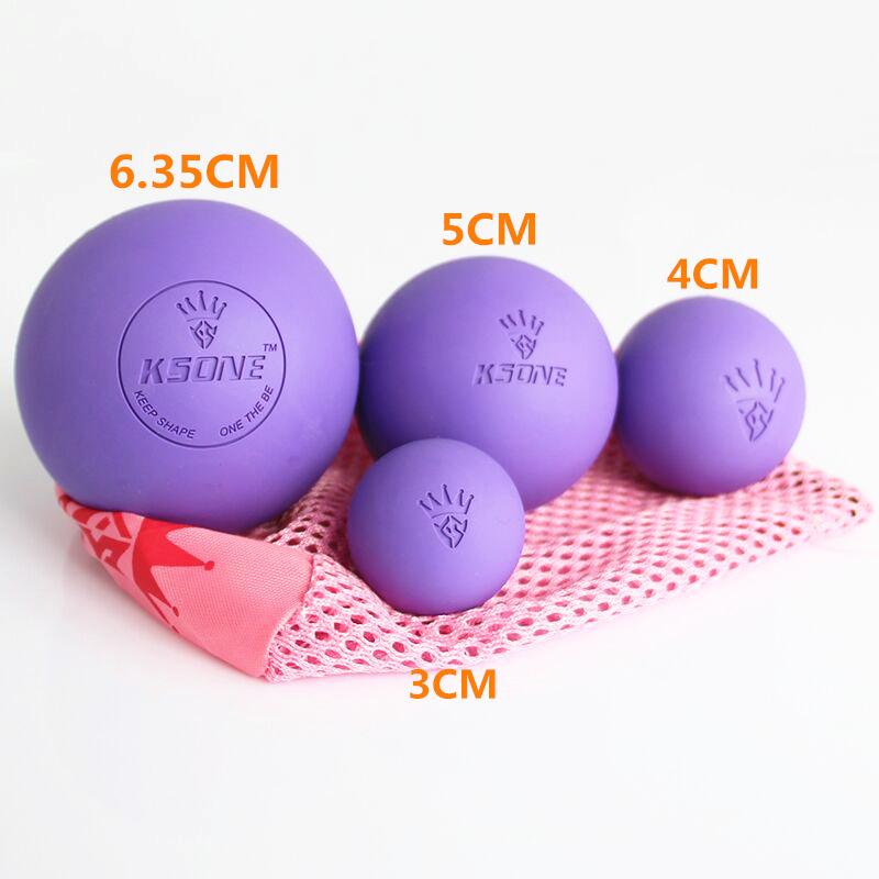 Cao su fascia massage bóng yoga tập thể dục cơ bắp thư giãn giảm đau lacrosse massage bóng di động vật lý trị liệu bóng Color: Red 6.3cm