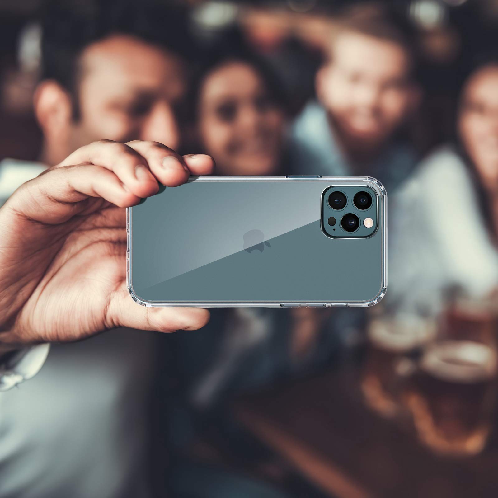 Ốp Lưng Kính Cường Lực Trong Suốt, Viền Máy Dẻo, Chống Trầy Xước, Va Đập Dành Cho Iphone 12/ 12Mini/ 12Pro/12 Pro max/ 7/8SE 2020 Hàng Chính Hãng Helios