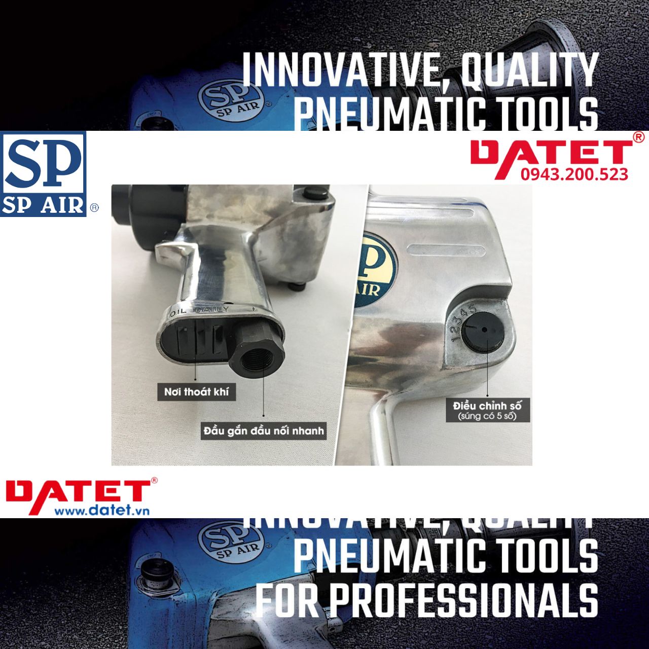 Súng bắn hơi 1 inch SP-1191A. Nhật Bản
