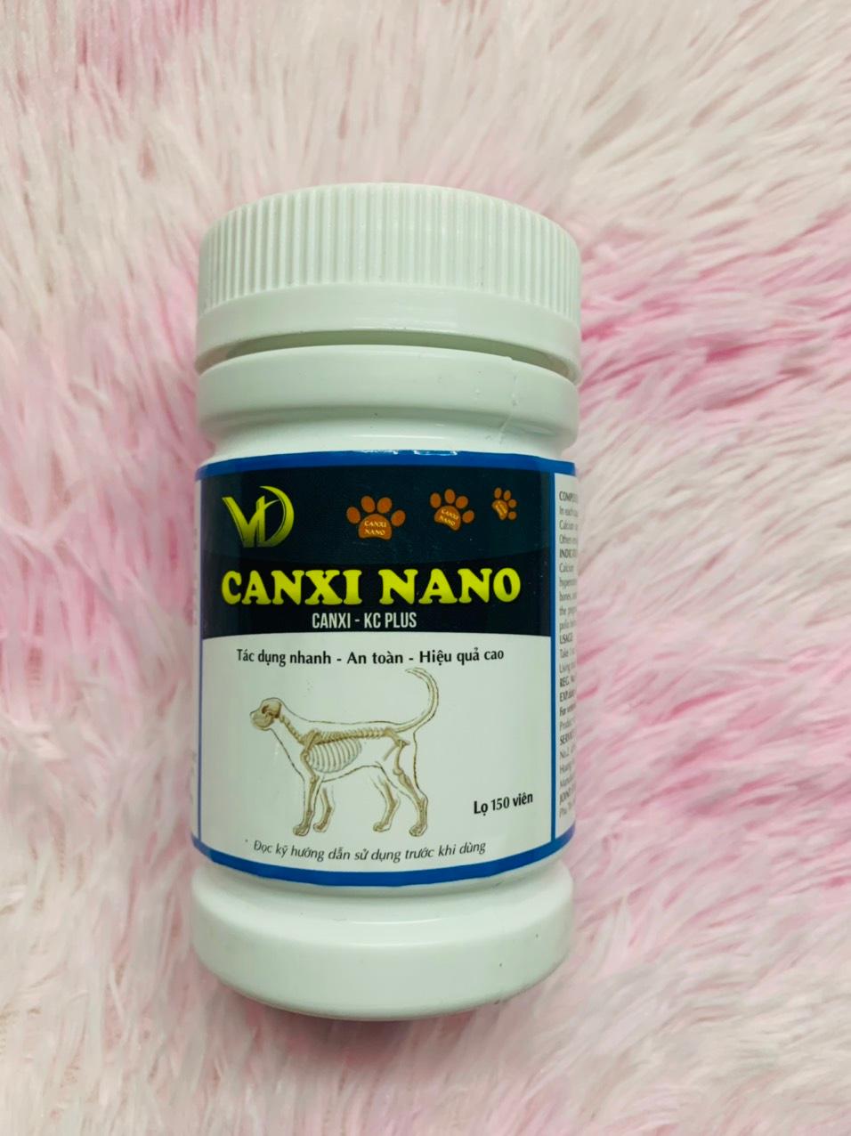 Canxi nano chó mèo cho chó bầu phục hồi bị hạ bàn tai cụp (150viên/lọ)