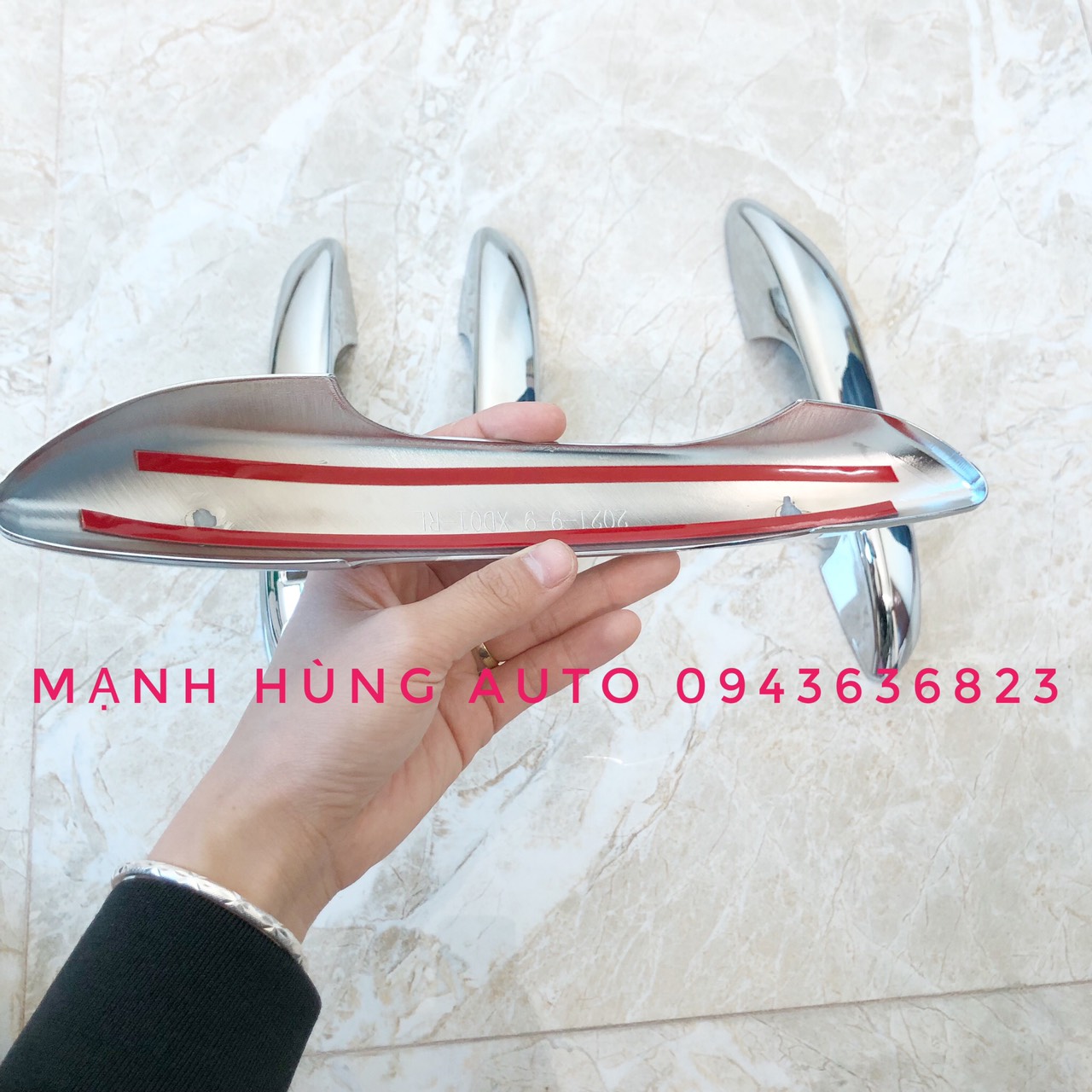 Ốp Tay Nắm Cửa, bọc chống xước tay nắm cửa xe HUYNDAI I10 2021 Mạ Crom Cao Cấp