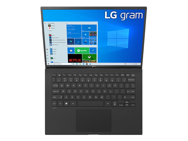 Máy Tính Xách Tay Laptop LG Gram 14Z90P-G.AH75A5 Core i7-1165G7/ RAM 16GB 4266MHz/ M.2(2280) Dual SSD slots - NVME:  512GB/ Intel Iris Xe Graphics / 14.0&quot;(30.2cm) WUXGA (1920*1200) IPS/ / BT 5.1/ Pin 72WHrs/ Obsidian Black/ Win 10/ 999g - Hàng Chính Hãng