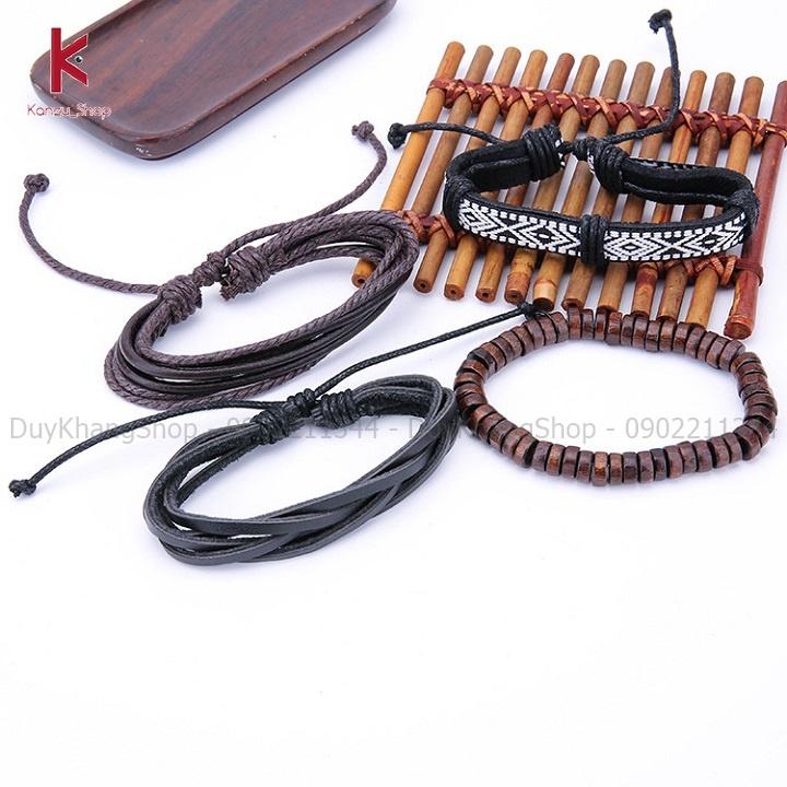 Vòng đeo tay bằng da phong cách vintage thời trang dành cho nam nữ mã VT03
