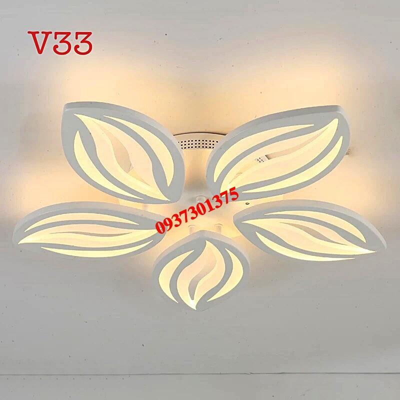 Đèn Ốp Trần LED Hiện Đại V33 Ánh Sáng 3 Chế Độ,Điều Khiển Từ Xa,Tăng Giảm Độ Sáng