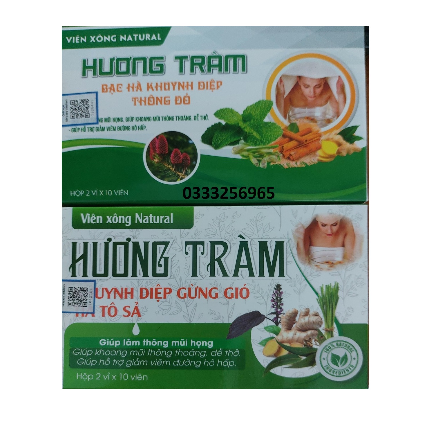 Viên xông NATURAL HƯƠNG TRÀM TÍA TÔ GỪNG GIÓ giúp thông mũi, dễ thở, cải thiện đường hô hấp  – Hộp 20 viên