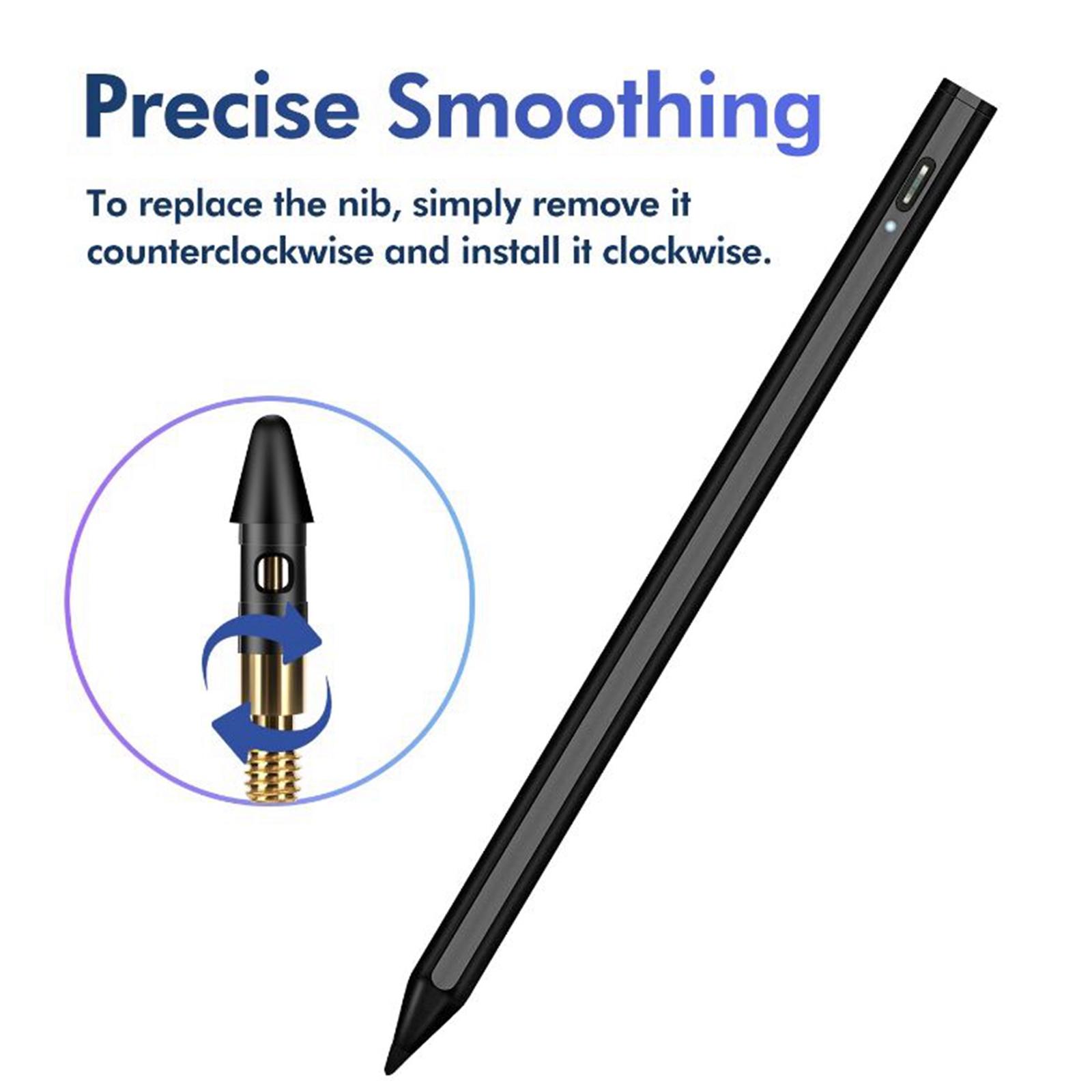 Stylus Pen for Touch Screen, Smooth Precision Capacitive Pen Fine Point Built-in Magnet Automatically Attached, for iPad 2018-2019 Above Version