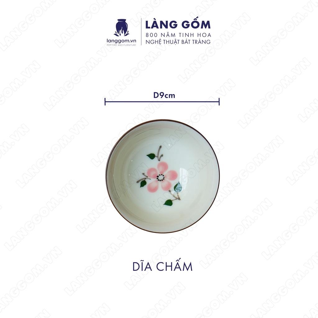 Bộ bàn ăn mặt trời Men kem hoa đào - Size: 55 cm - Gốm sứ Bát Tràng - langgom.vn