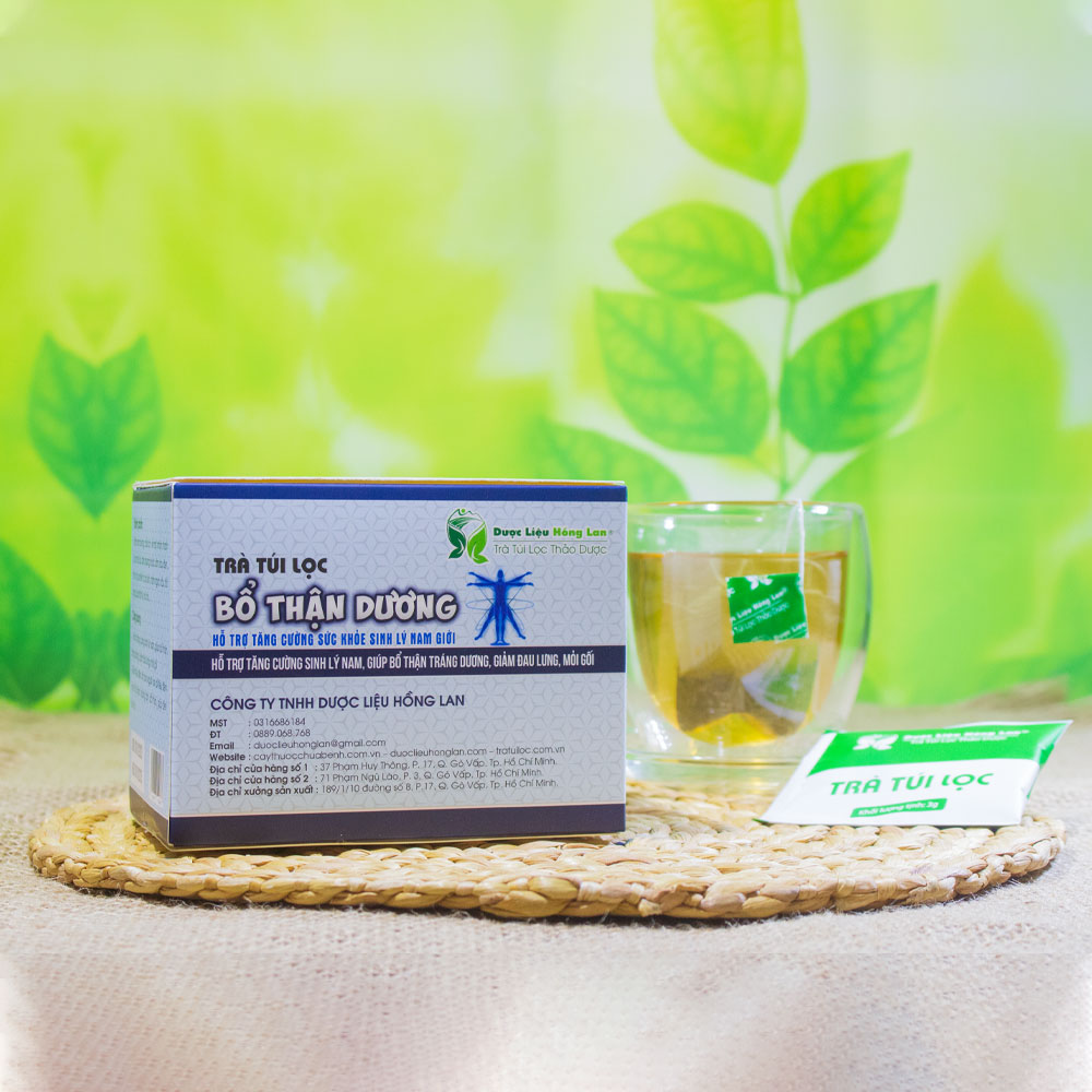 Trà túi lọc Bổ Thận Dương hộp 60g Dược Liệu Hồng Lan - Hỗ trợ tăng cường sức khỏe sinh lý nam giới, mạnh gân cốt,...