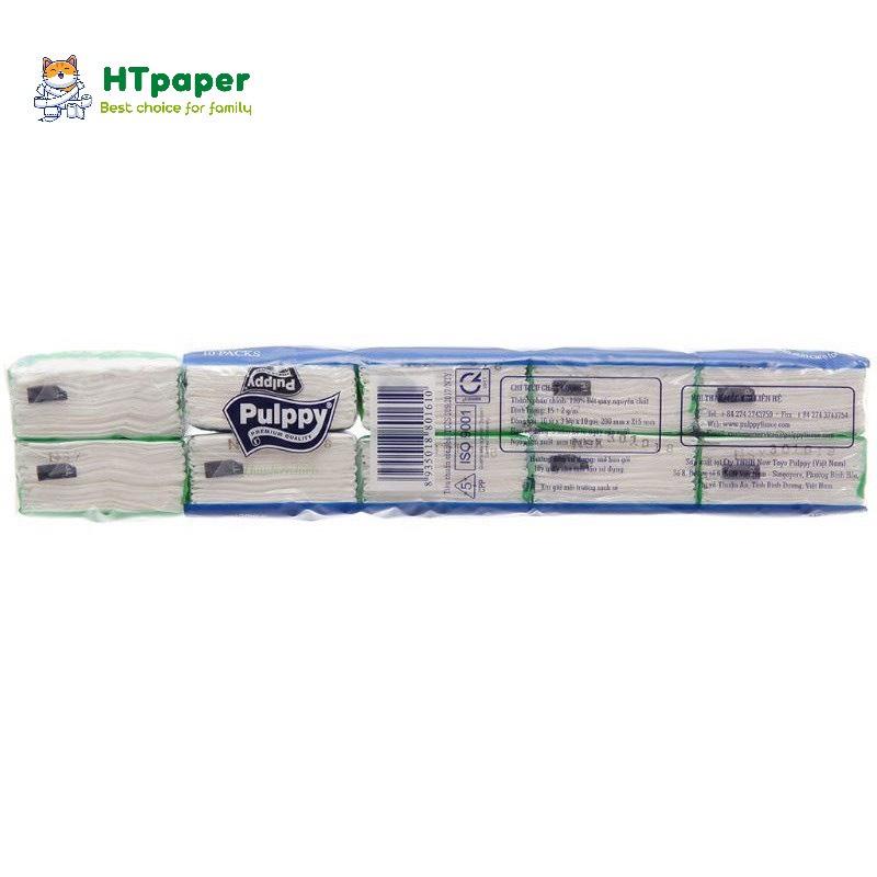 COMBO Khăn giấy mini, Khăn giấy bỏ túi Pulppy mềm mại gói 10 tờ x 3 lớp