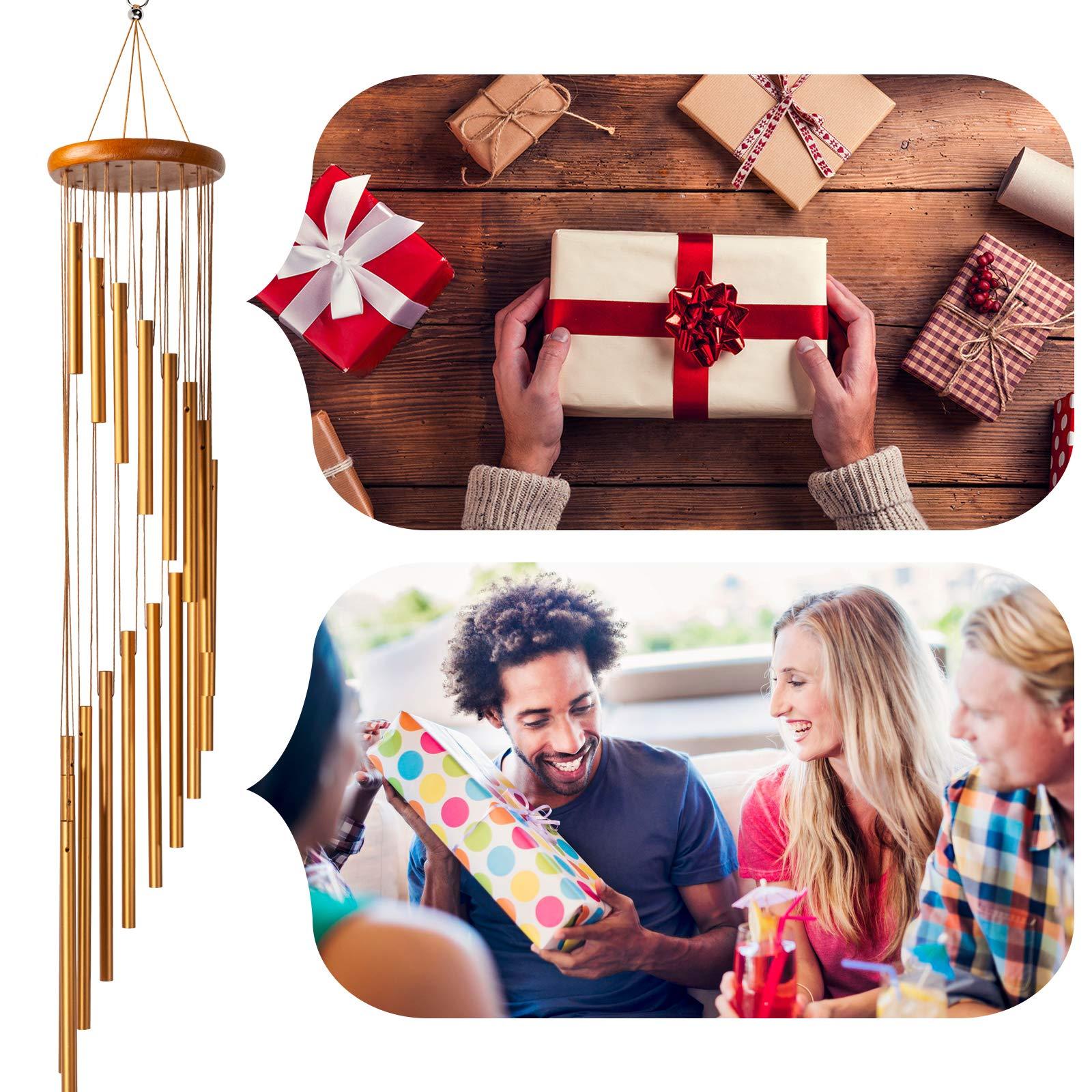 Chuông Gió Ngoài Trời, Chuông Gió 90Cm Với 18 Ống Hợp Kim Nhôm, Chuông Gió 36 "Chuông Gió Di Động Chuông Gió Ngoài Trời Tua Bin Gió Trang Trí Vườn Nhà Hiên Hiên Sân Ban Công