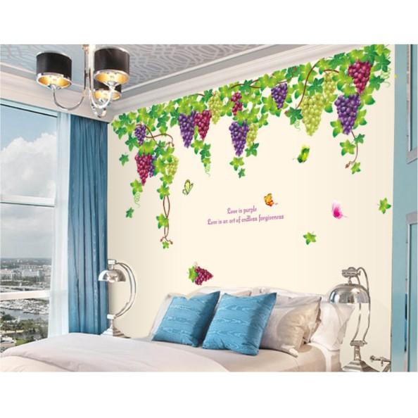Decal dán tường chùm nho tím