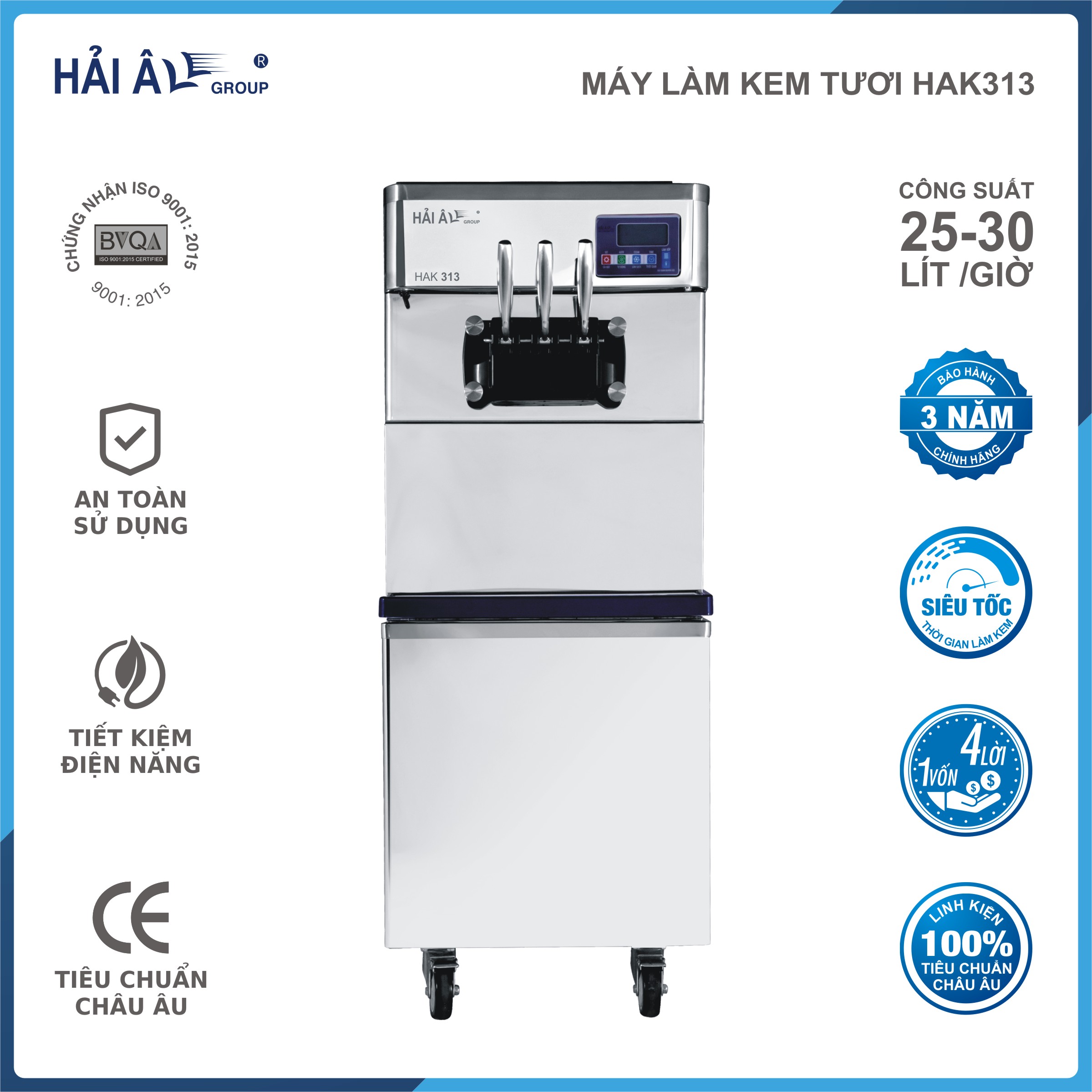 Máy Làm Kem Tươi Hải Âu HAK-313