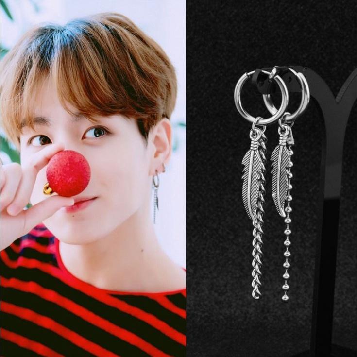 Khuyên tai Jungkook BTS dây dài khoen tròn