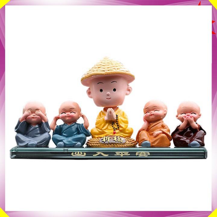 Bộ tượng 4 không ngộ ngộ trang trí trên taplo ô tô, xe hơi, bàn làm việc cao cấp - Mã sản phẩm 72599