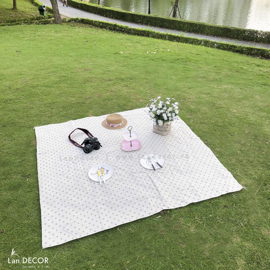 Thảm picnic gấp gọn, Thảm dã ngoại, Khăn tấm trải du lịch chụp ảnh picnic, trải bàn ăn kẻ caro, Thảm chụp ảnh