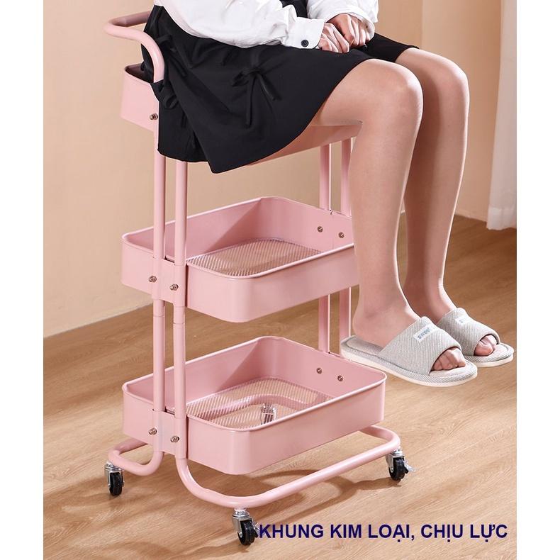 KỆ SẮT ĐA NĂNG 3 TẦNG SƠN TĨNH ĐIỆN, CÓ BÁNH XE, CÓ TAY CẦM