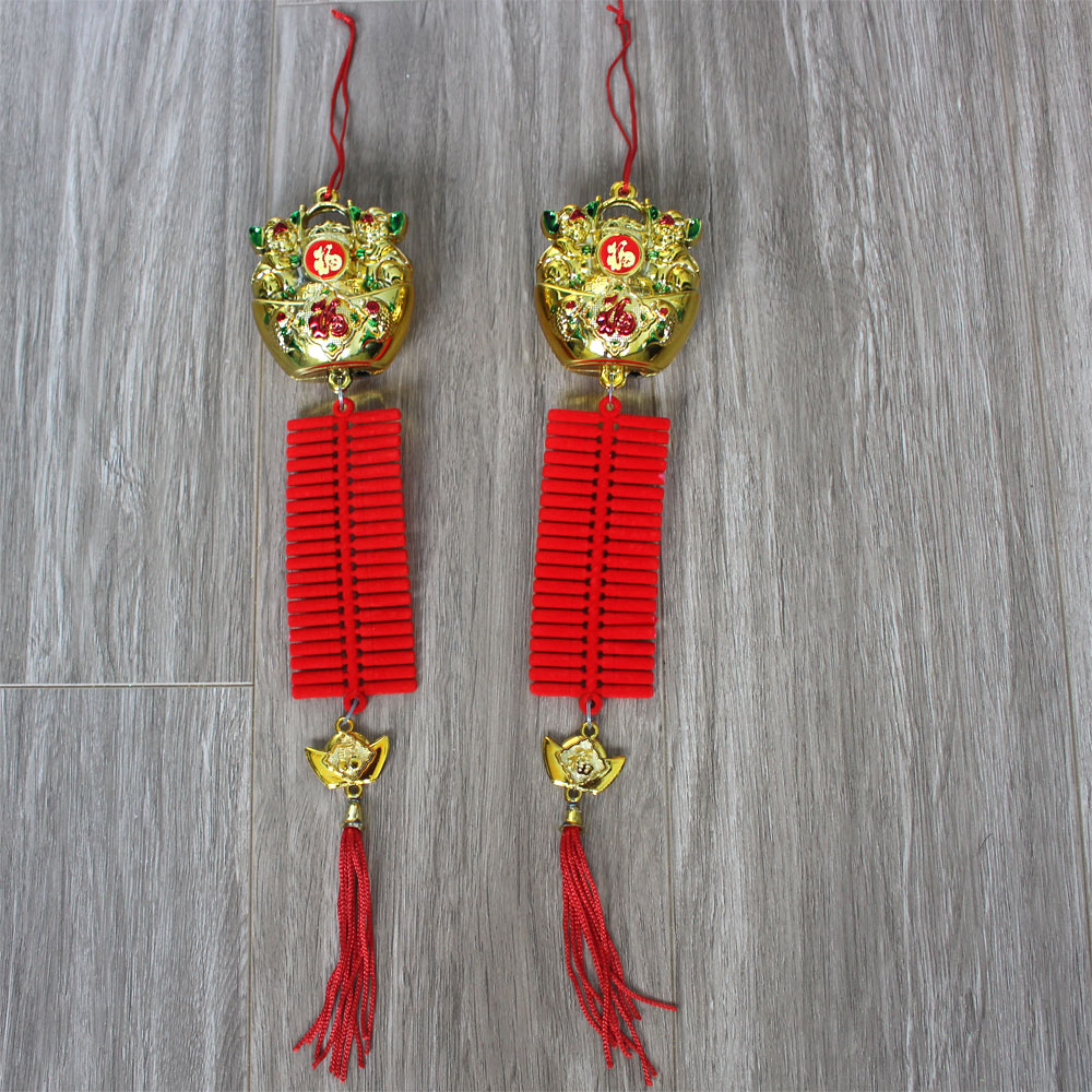 Combo 02 Dây pháo nhung và thỏi vàng trang trí tết