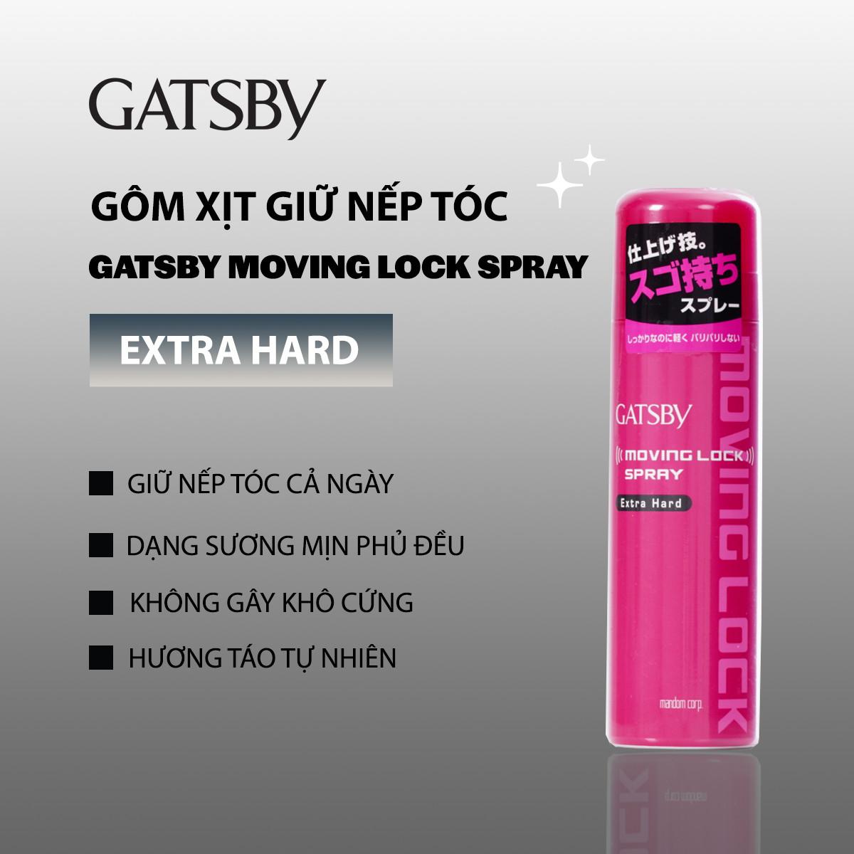 Keo Xịt Tóc Gastby Giữ Nếp Tóc Moving Lock Spray Extra Hard 170g