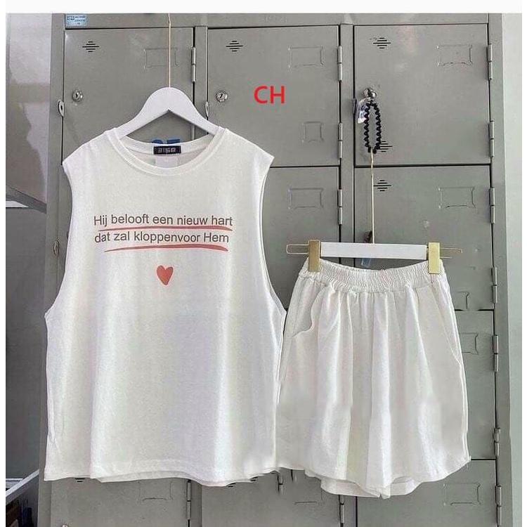 (ảnh thật) Sét áo tanktop, quần lưng chun và áo quây siêu xinh