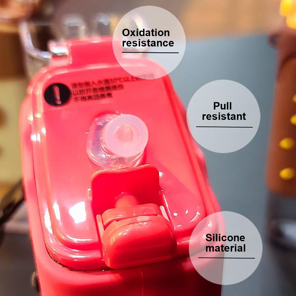 Họa Tiết Hoạt Hình Dễ Thương Nước Trẻ Em Uống Nước Chống Rò Rỉ Trẻ Ấm Siêu Di Động Sáng Tạo Vuông Dưa Hấu Cốc Có Ống Hút