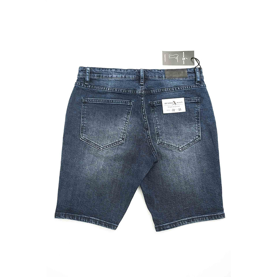 Quần Short Jeans Nam Rách Cao Cấp HUNTER X-RAYS Form Slimfit Thun Màu Xanh S62