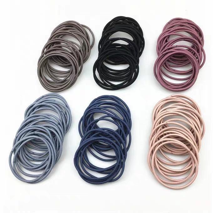 Set 100 Dây Buộc Tóc Kèm Túi Zip--HH328