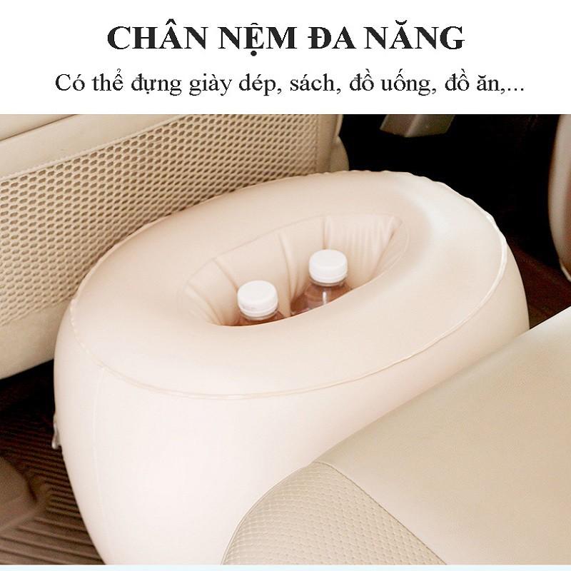 Nệm giường hơi cho xe ô tô, xe hơi 5, 7 chỗ cao cấp, tiện dụng có thành chắn an toàn cho trẻ nhỏ kèm theo bơm điện 12V