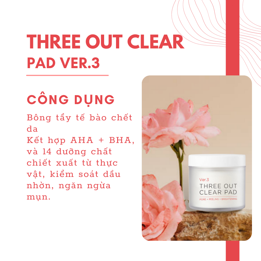 Tẩy tế báo chết GoodnDoc Three Out Clear Pad Ver.3