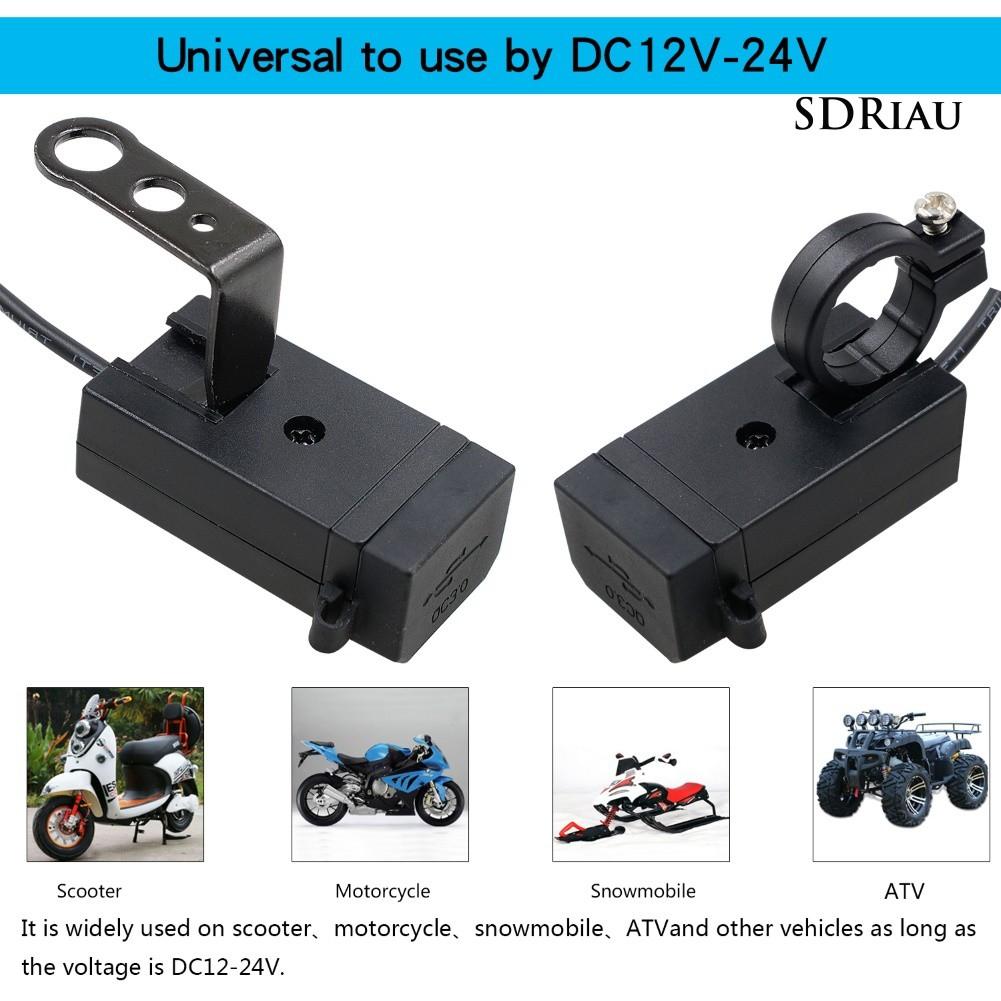 Đầu Sạc Usb Qc3.0 Qcdz 12-24v Cho Xe Mô Tô