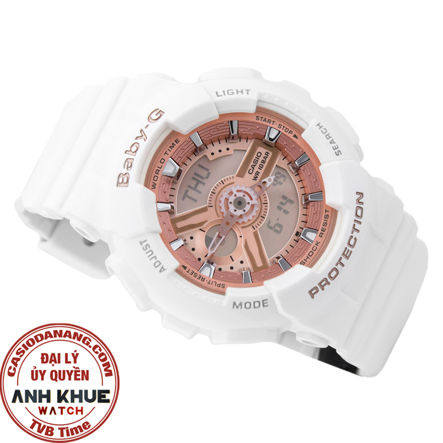 Đồng hồ nữ dây nhựa Casio Baby-G chính hãng Anh Khuê BA-110-7A1DR (43mm)