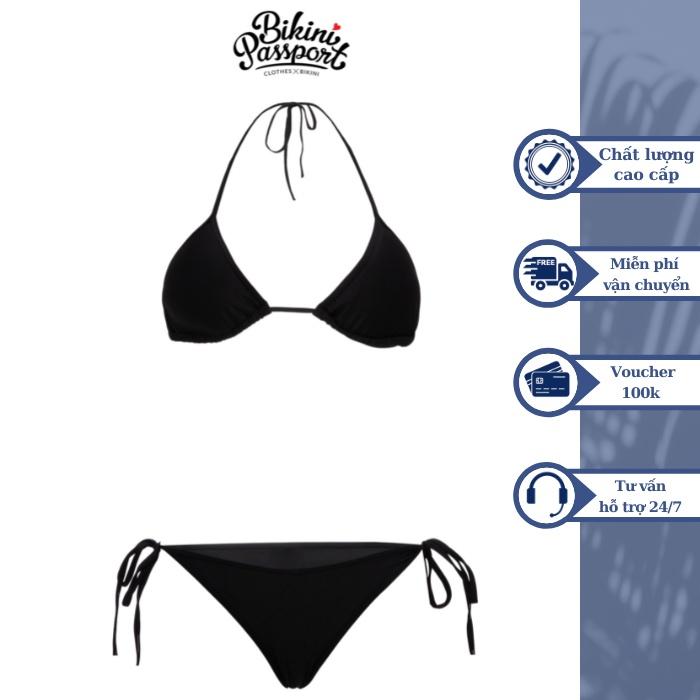 Đồ bơi nữ BIKINI PASSPORT dạng hai mảnh cơ bản tam giác - Đen - BS143_BL