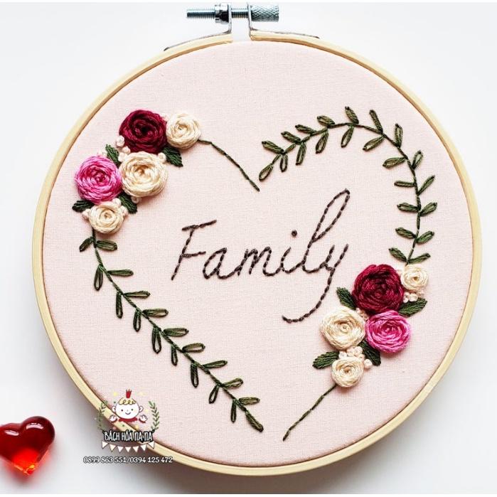 Kit Thêu Tay Tranh Hoop Hoa trang trí DIY Handmade Phong cách Trang Nhã Hàn Quốc Nguyên Liệu Thêu - Bách hóa Na Na
