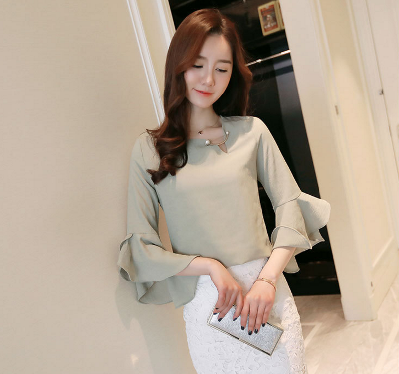 Áo Nữ Kiểu Tay Loe Dễ Thương ANO05 MayHomes Áo Kiểu Thời Trang