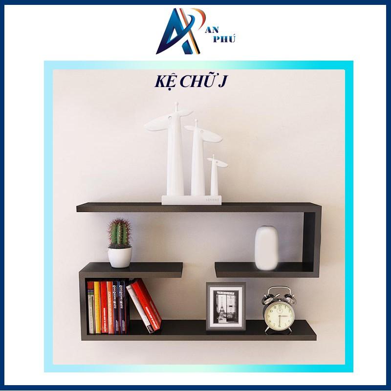 Bộ kệ treo tường 2 thanh chữ J đen