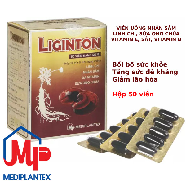 Viên uống Bồi bổ sức khỏe Liginton: nhân sâm, linh chi, sữa ong chúa, vitamin E, sắt, nhóm B tăng cường đề kháng, hết mệt mỏi