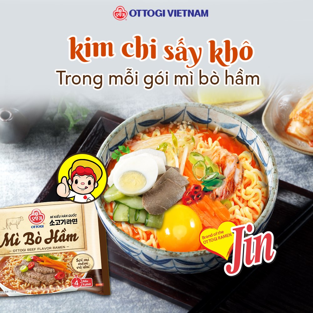 Thùng 20 Gói Mì Ottogi Bò Hầm (120g x 20)