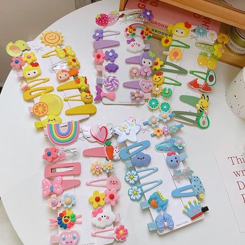 Set 14 Phụ Kiện Kẹp Tóc Xinh Xắn Cho Bé Gái Gelu Kids Phong Cách Hàn Quốc