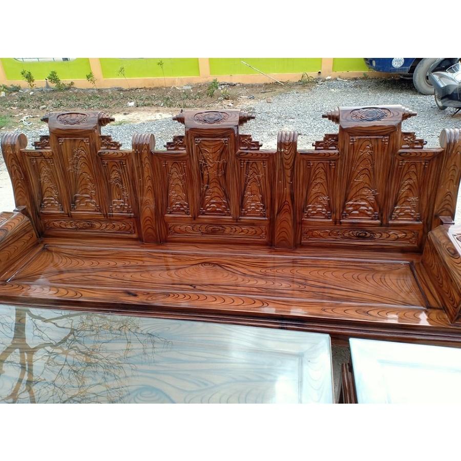 Bộ bàn ghế âu á tay hộp gỗ xoan ta phun vân