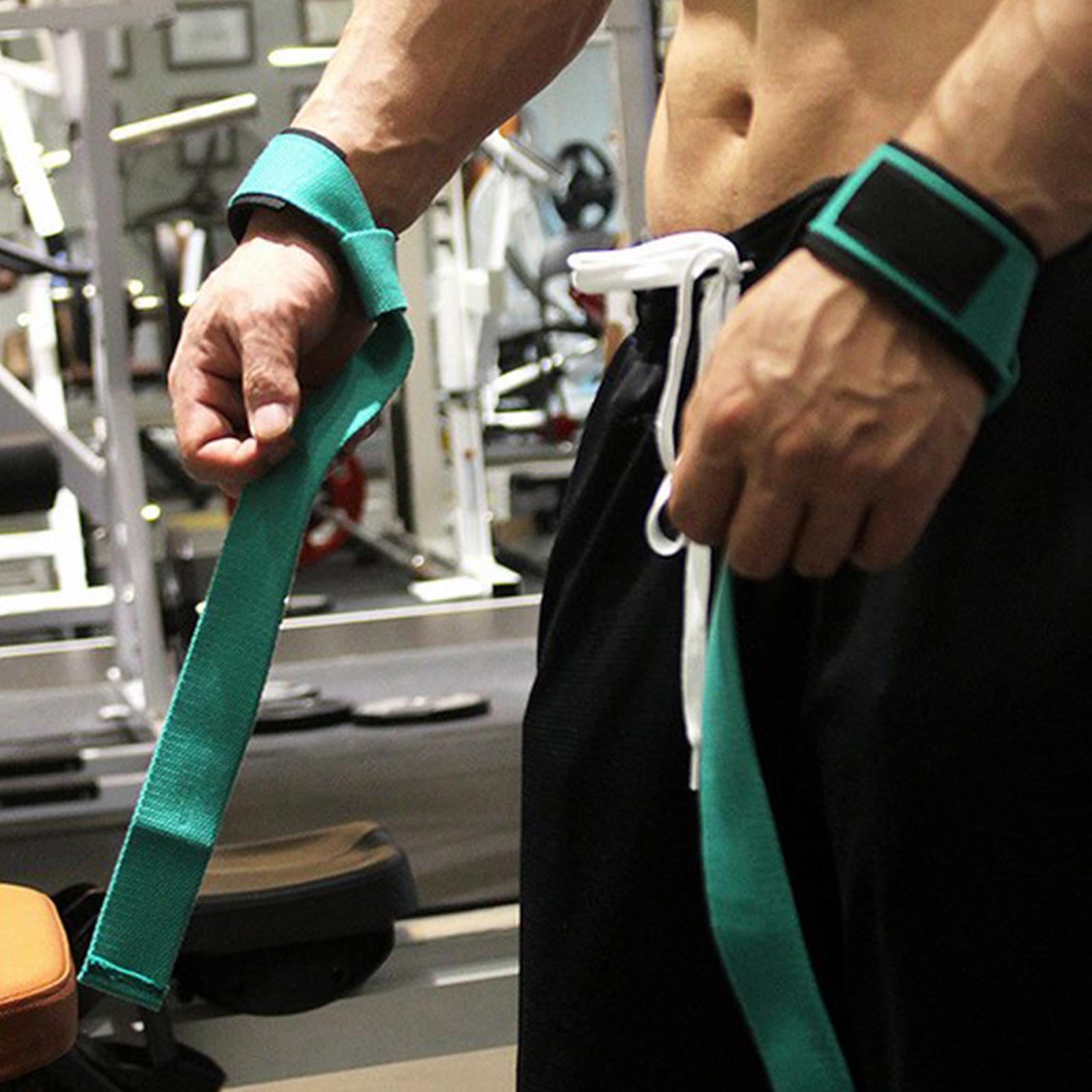 2Pcs Weight Lifting Straps Wrist Support Wraps Strength Adjustable