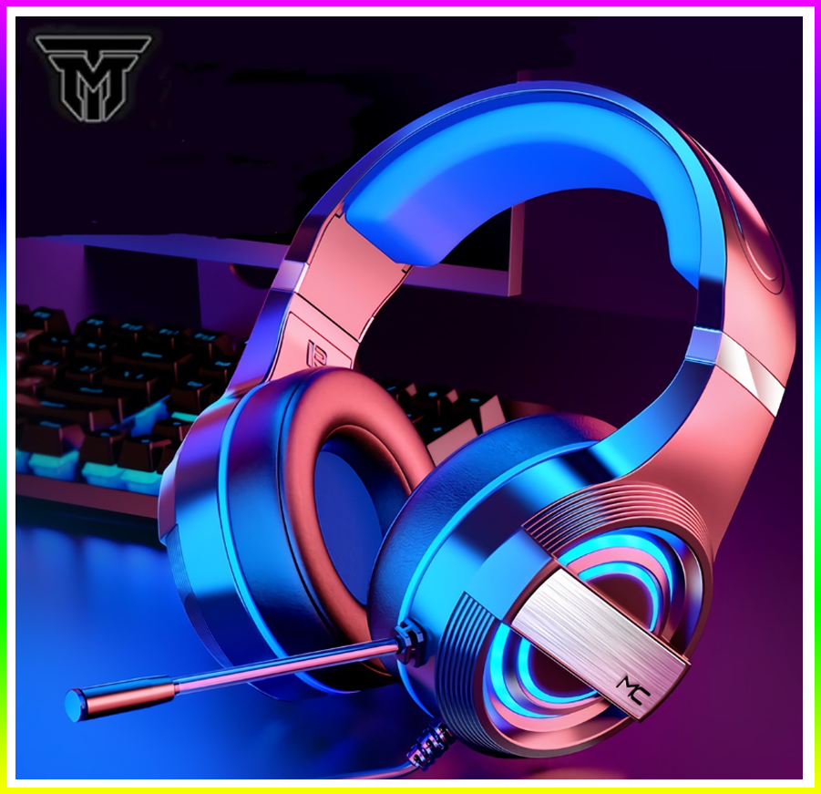 Tai Nghe Chụp Tai Máy Tính Teement TM01 Gaming MC Q9 Có Đèn Led Đổi Màu, Mic Đàm Thoại, Headphone Chơi Game Trên Laptop, Pc - Hàng Chính Hãng