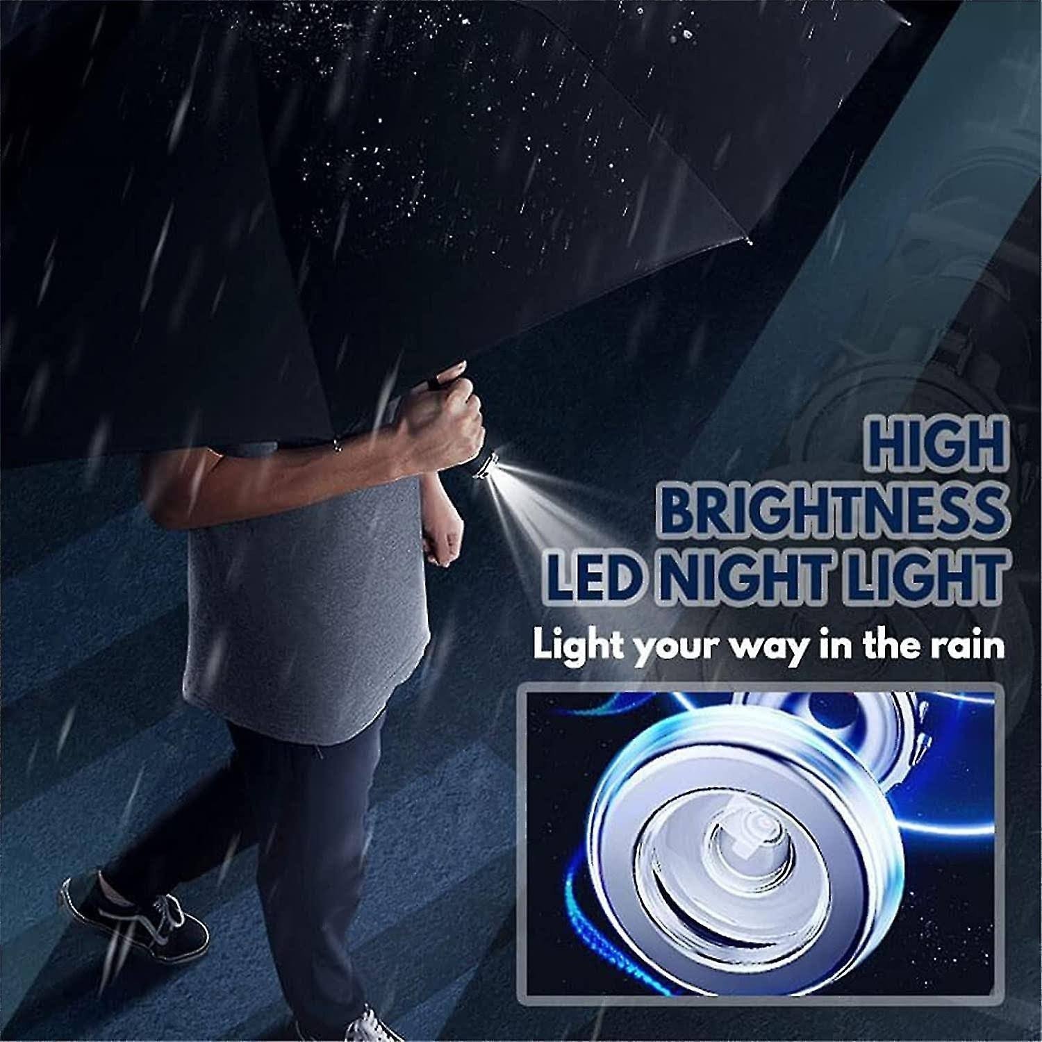 Cây Dù Bấm Xếp 2 Chiều Che Mưa Tự Động Có Đèn