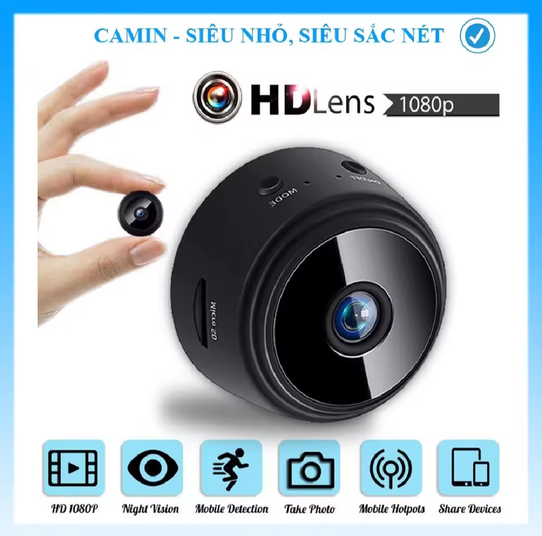 KAMERA MINI A9 NHỎ GỌN KẾT NỐI XEM TỪ XA HÌNH ẢNH SẮC NÉT HÀNG CHUẨN